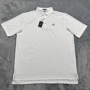 Peter Millar White Men's Golf Polo Shirt Masters 2024 Logo Size XL NWT